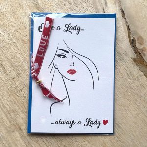 Luxe kaart met armbandje  - Once a Lady...