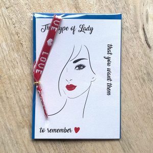 Luxe kaart met armbandje - That type of Lady...